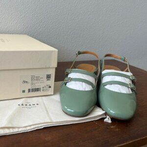 NIB Sezane Paula Babies, mint green, size 39 EU/8 US